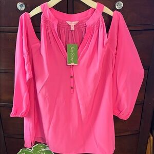 NWT Sunny Shoulder Elsa Top Tiki Pink XL